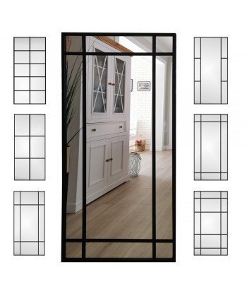 Lustro LOFT w ozdobnej ramie ze szprosami